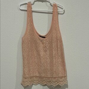 American Eagle Outfitters Pink Lace Tank Top